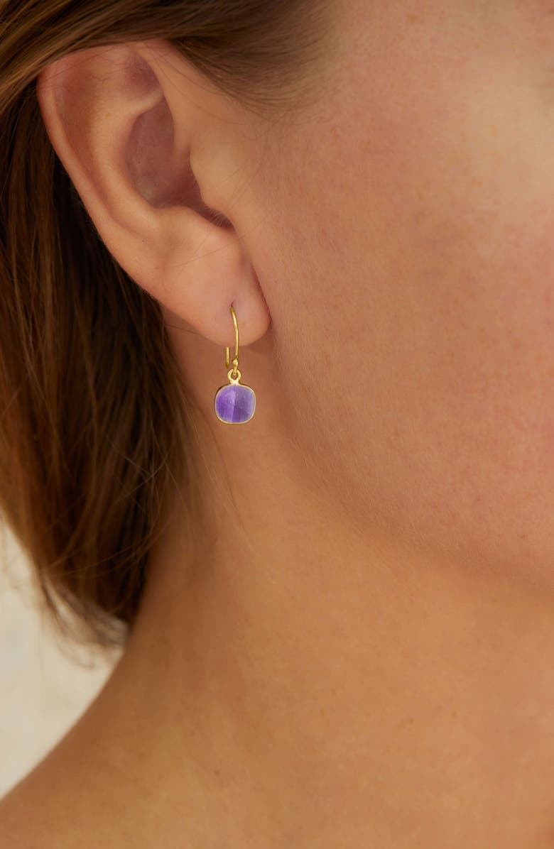 SAVVY CIE JEWELS Amethyst Drop Earrings, Alternate, color, Purple
