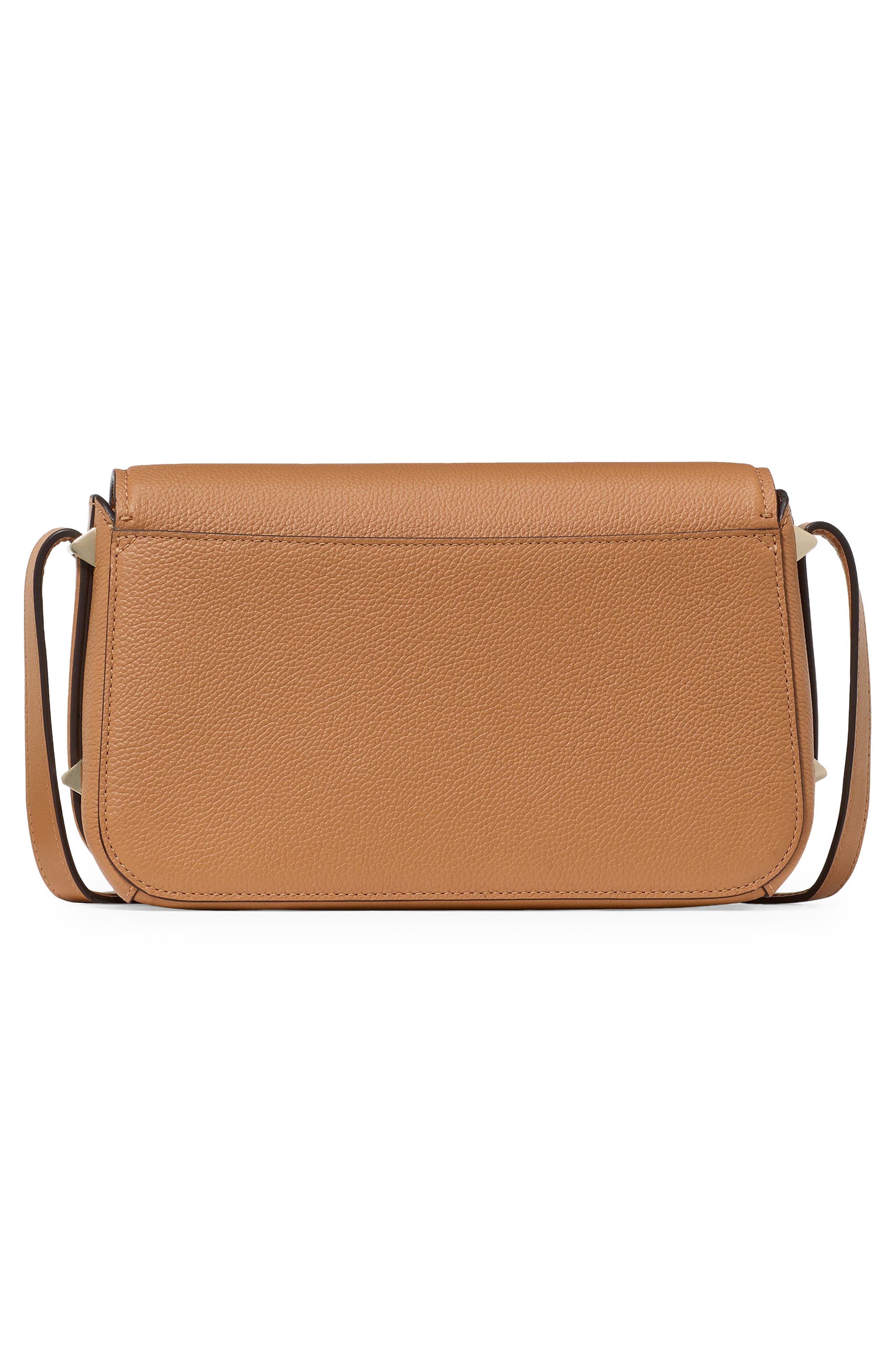 Kate Spade New York small liv pebble leather flap crossbody bag, Alternate, color, Biscotti