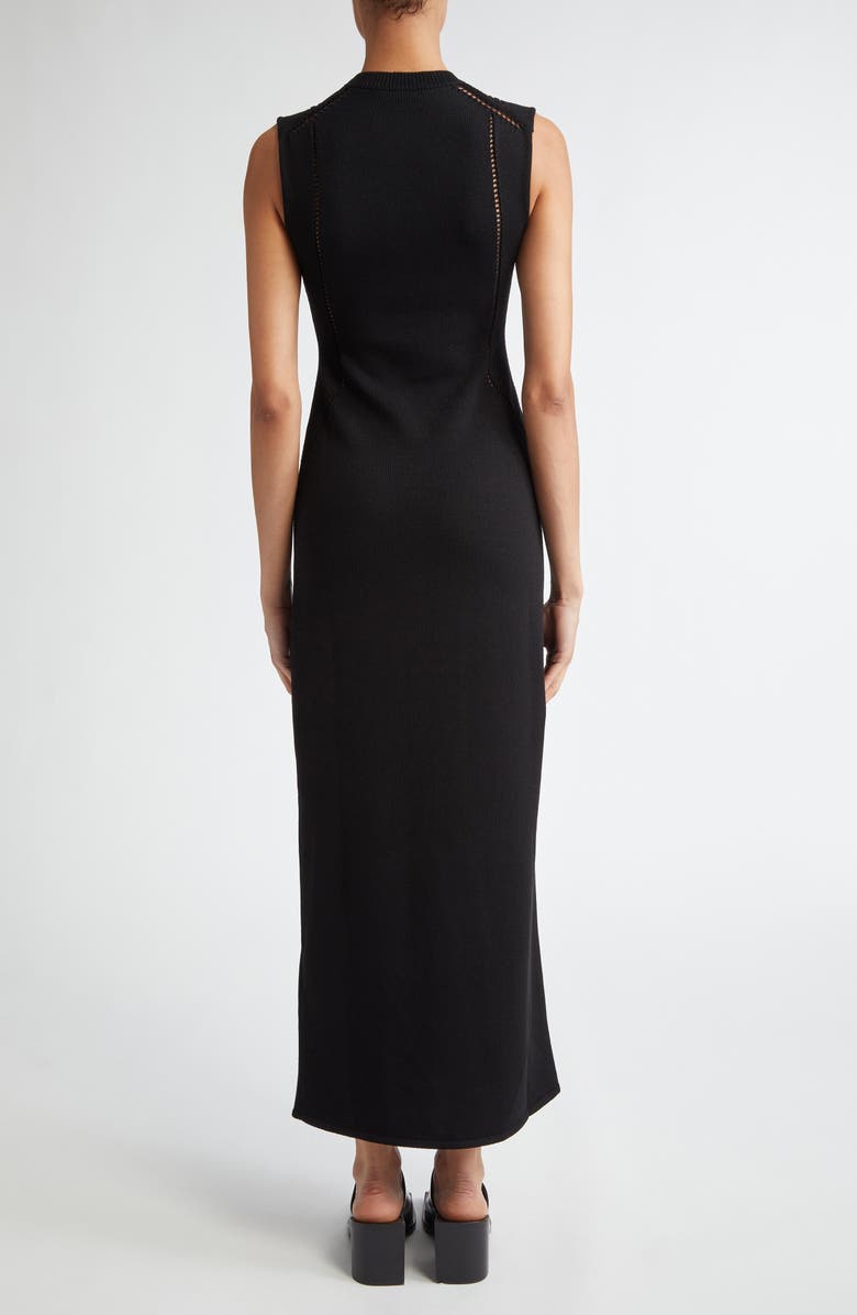 Jil Sander Wool & Cotton Pointelle Maxi Sweater Dress, Alternate, color,