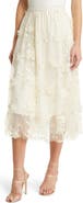 NIKKI LUND Audra Floral Appliqué Chiffon Maxi Skirt