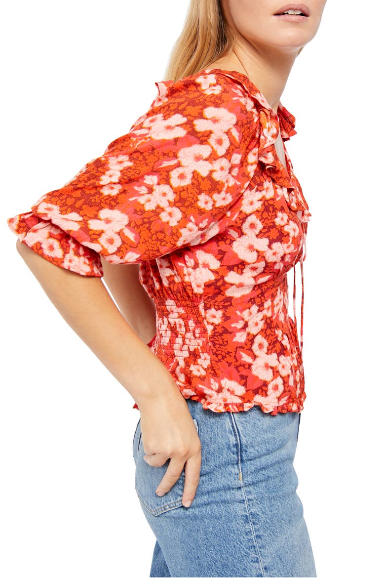 Sweet Memories Floral Fitted Blouse, Alternate, color, PINK