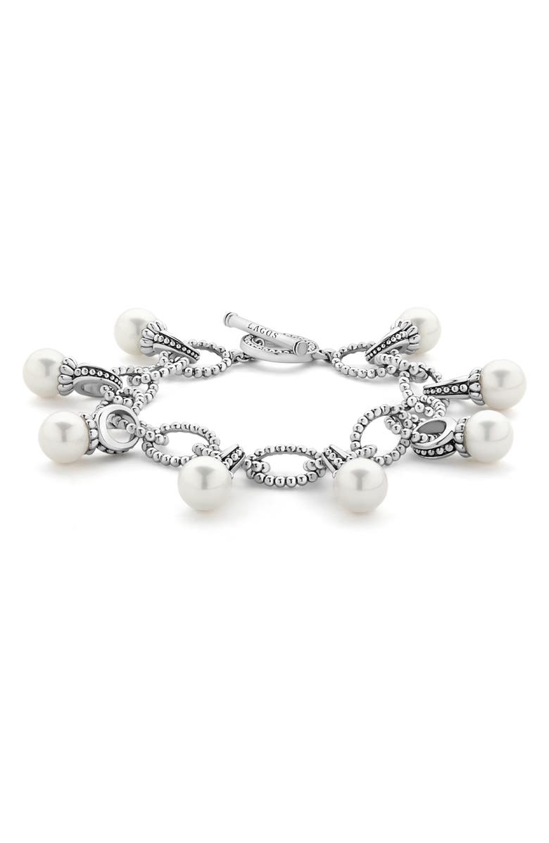 LAGOS Luna Pearl Link Bracelet, Alternate, color, 