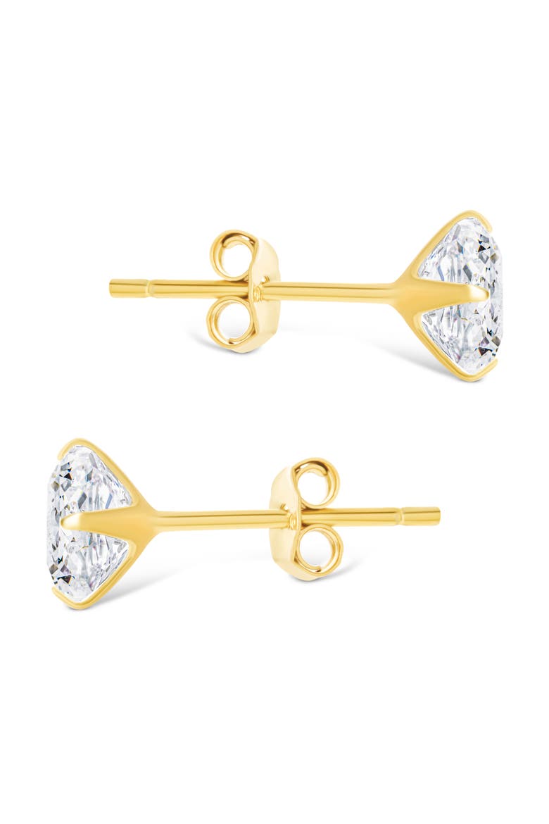 Cushion-Cut Cubic Zirconia Stud Earrings, Alternate, color, GOLD