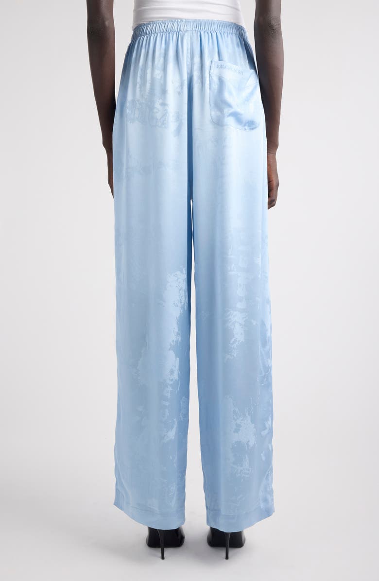 Balenciaga Washed Silk Jacquard Pajama Pants, Alternate, color, 5840 Baby Blue