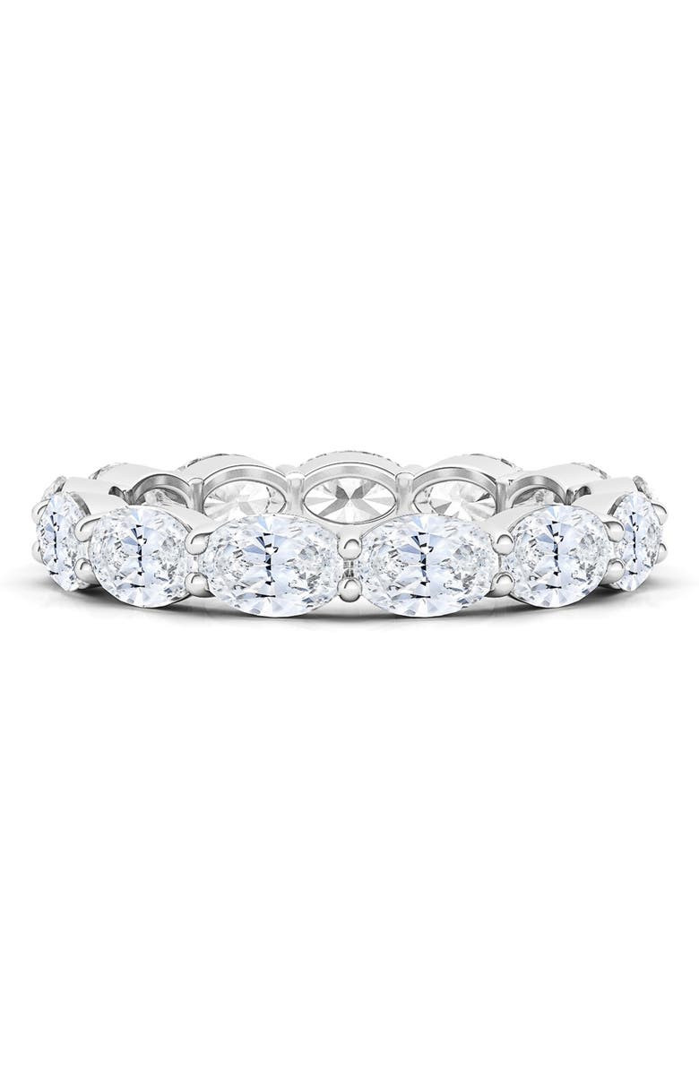 HauteCarat Sideways Lab Grown Diamond 18K Gold Eternity Ring, Alternate, color, 2.73 Ctw White Gold
