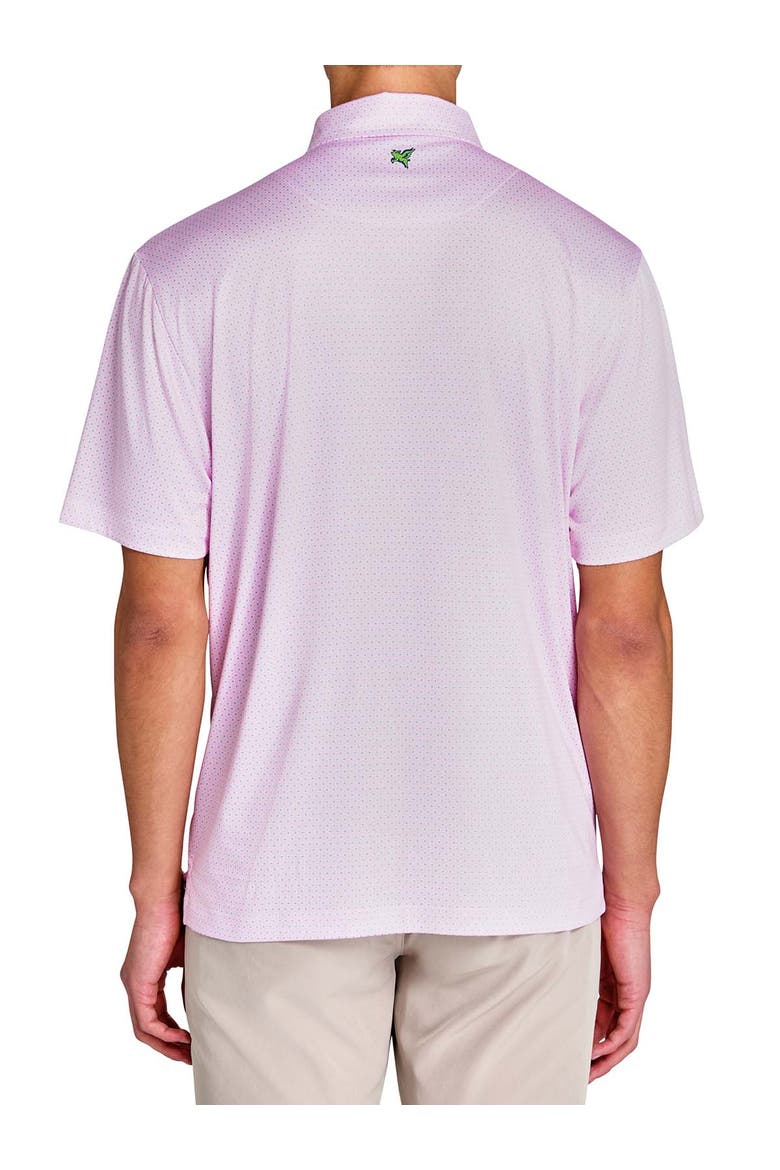 Regular Fit Flower Chain Recycled Performance Golf Polo, Alternate, color, BLUE/PINK