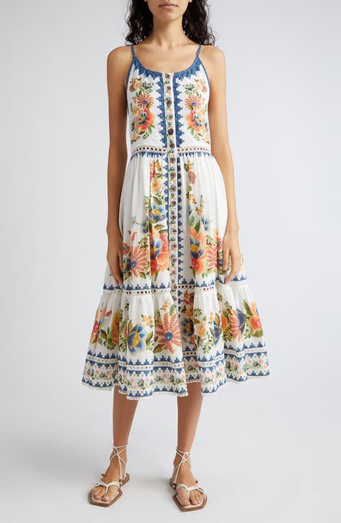 Delicate Garden A-Line Cotton Dress