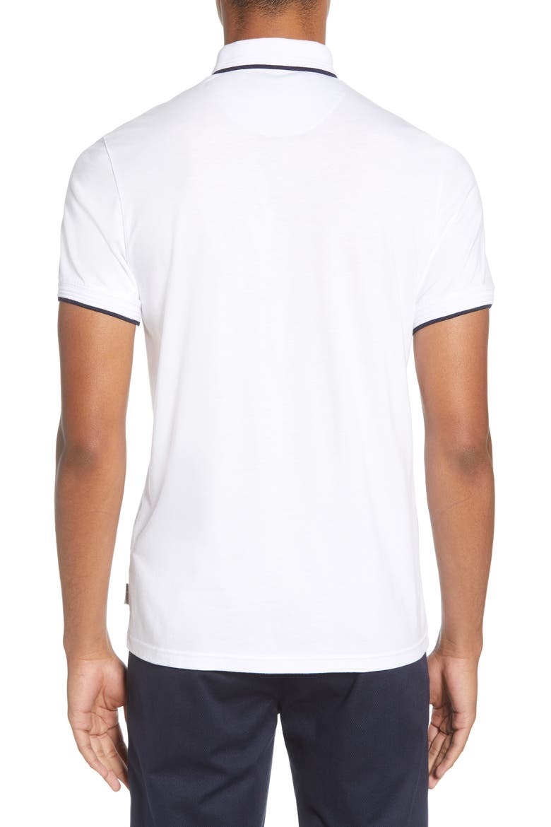 Derry Slim Fit Polo, Alternate, color, WHITE