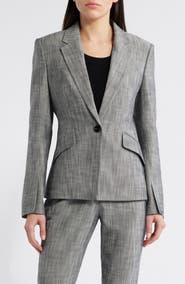 BOSS Jia One-Button Sharkskin Blazer