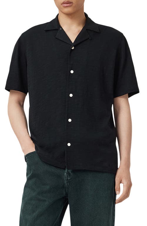 Allsaints Forge Relaxed Fit Lightweight Shirt In Black