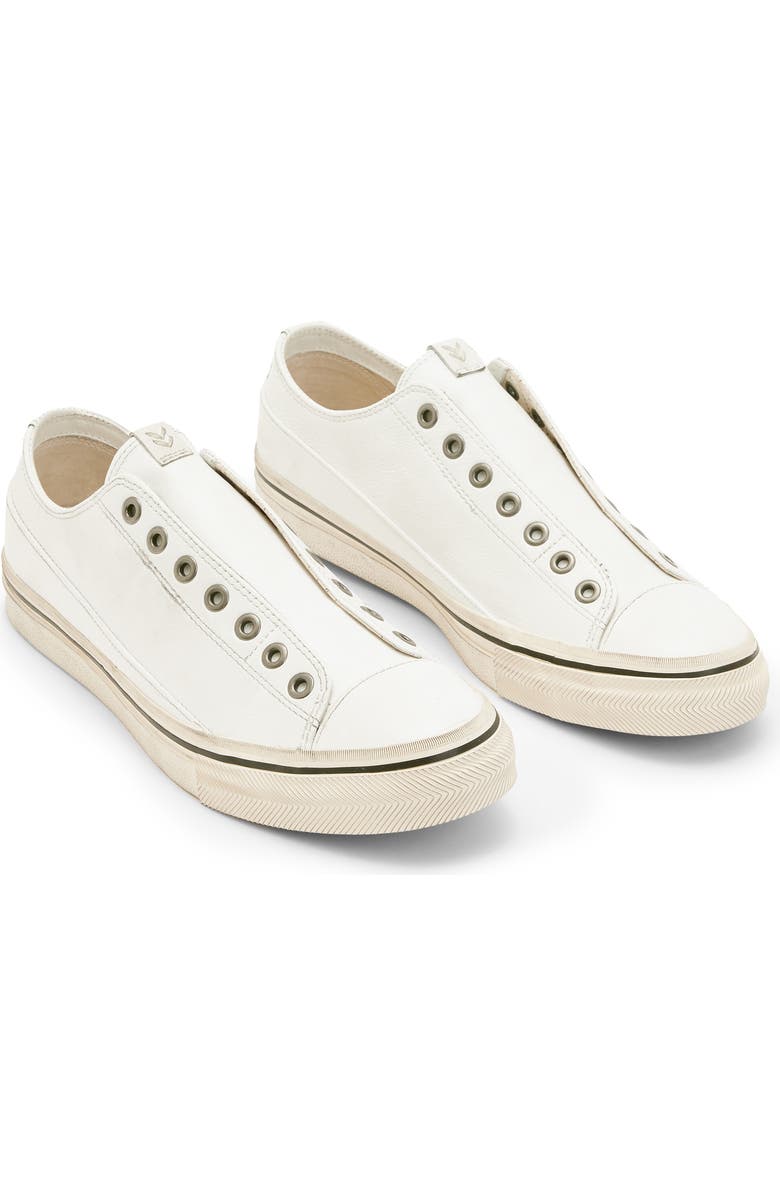 John Varvatos Laceless Low Top Sneaker, Main, color, White