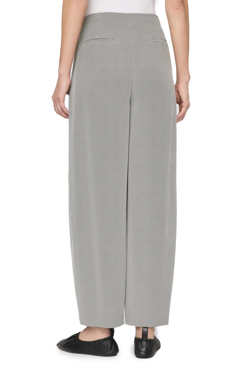Lafayette 148 New York Cooper Pleated Houndstooth Barrel Leg Pants, Alternate, color, Black Multi