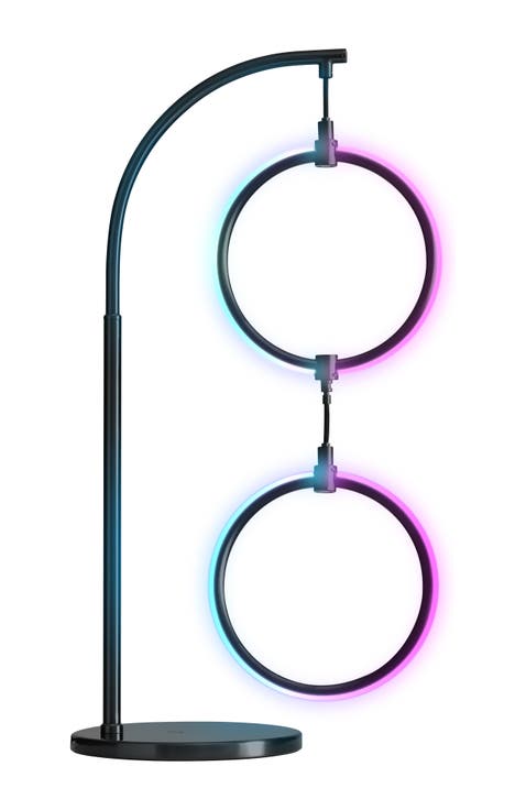 2 Ring Lamp 24" Novelty Halo Integrated LED Table Lamp with 3-Way Dimming