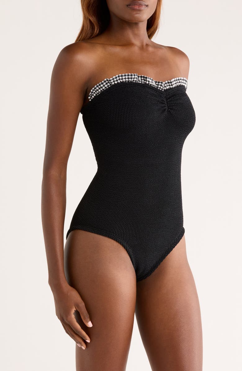 Hunza G Dolly Strapless Seersucker One-Piece Swimsuit, Alternate, color,