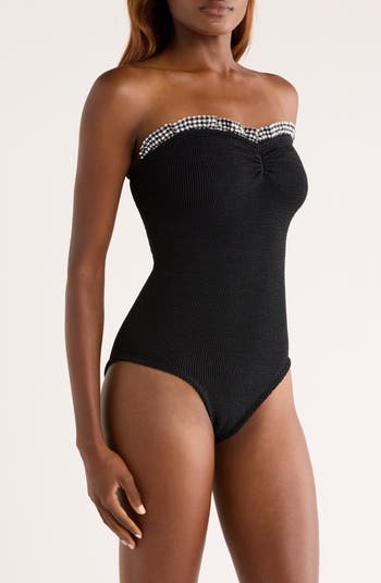 ワンピース水着 Hunza G FW25 DOLLY SWIM (SDOLLYCR BLACKGINGHAM) Black Gingham Dolly One Piece | Hunza G