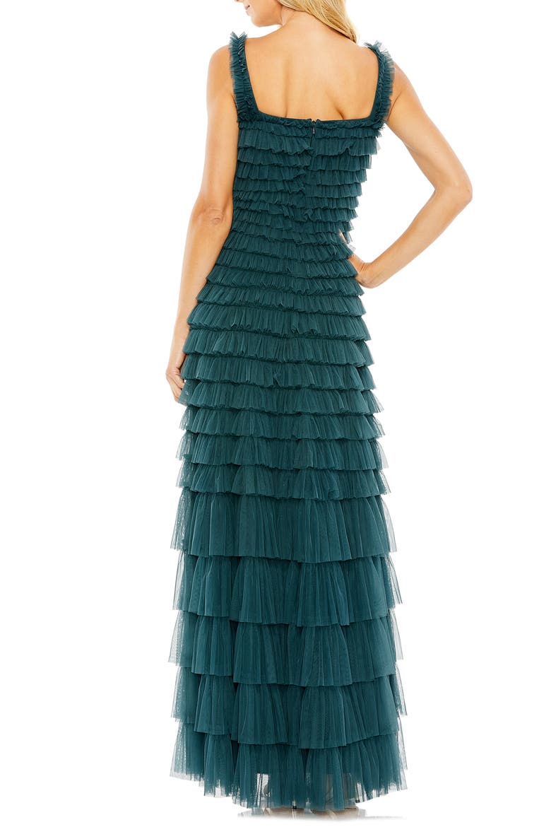 Ruffled Textured Sleeveless Mesh Gown, Alternate, color, TEAL