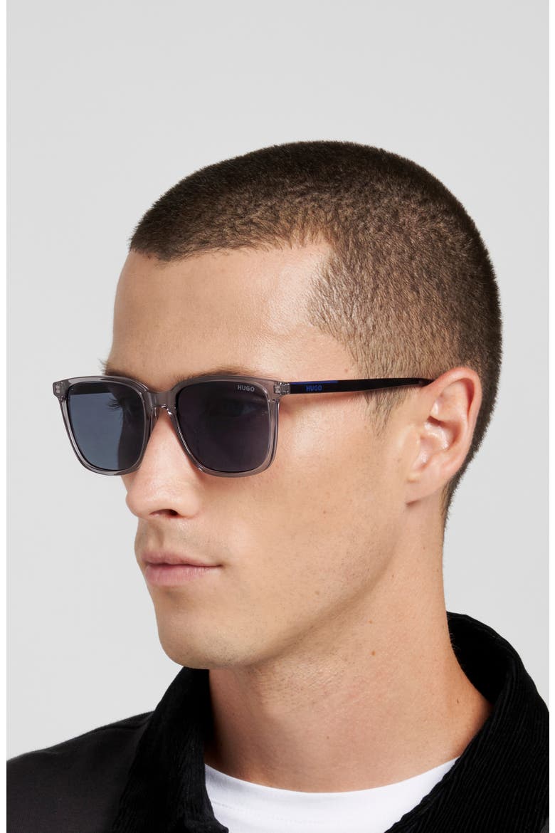 HG 1423/G/S 56mm Gradient Rectangular Sunglasses, Alternate, color, GREY/ BLUE
