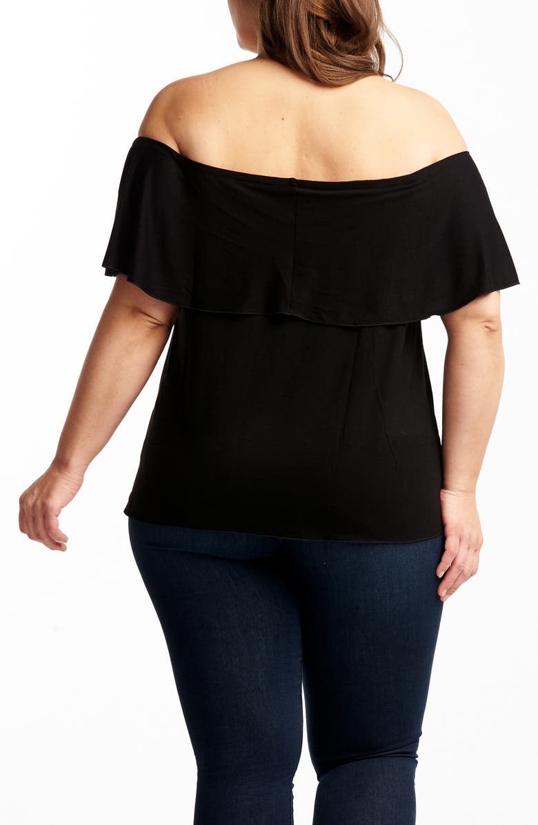 Tart Cherry Off-the-Shoulder Top, Alternate, color, Black