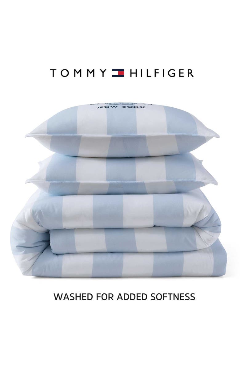 Tommy Hilfiger Berkely Stripe Comforter & Shams Set, Alternate, color, White/ Boathouse Blue
