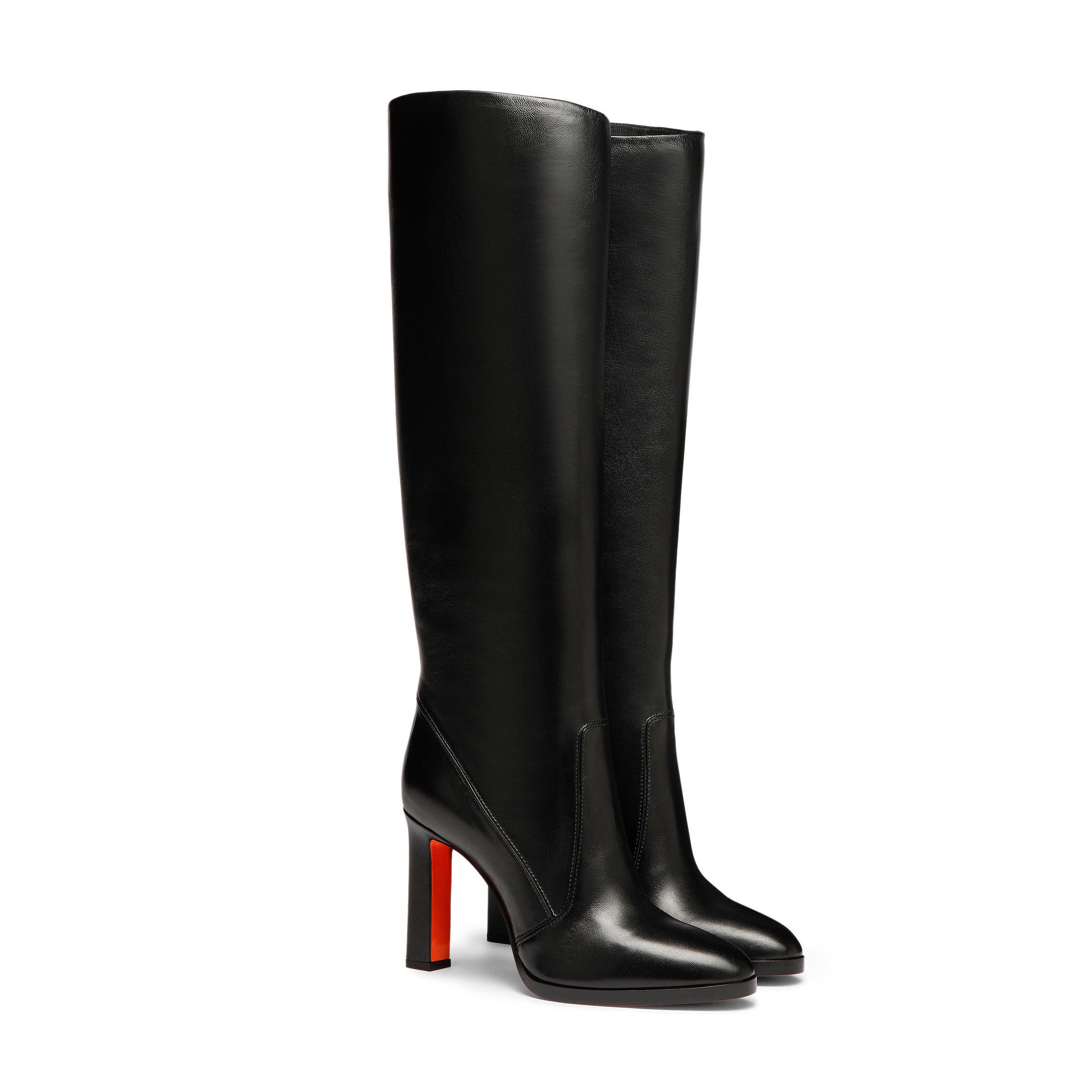 Women's leather high-heel boot