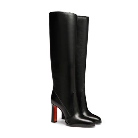 Women's leather high-heel boot