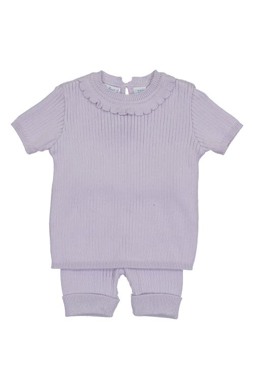 Feltman Brothers Rib Knit Top & Shorts Set in Lilac 