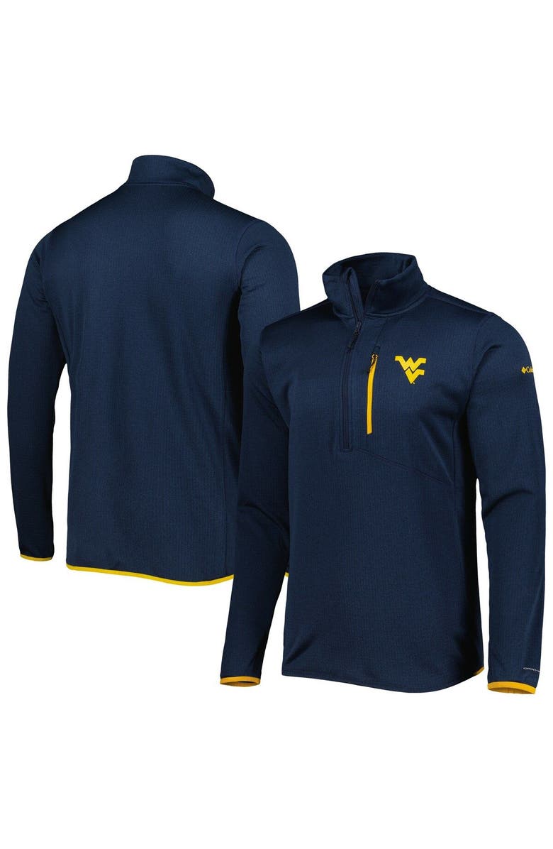 Columbia Men's Columbia Navy West Virginia Mountaineers Park View Omni-Wick Half-Zip Top, Main, color, 