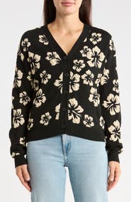 Adrianna Papell Floral Hibiscus Cardigan