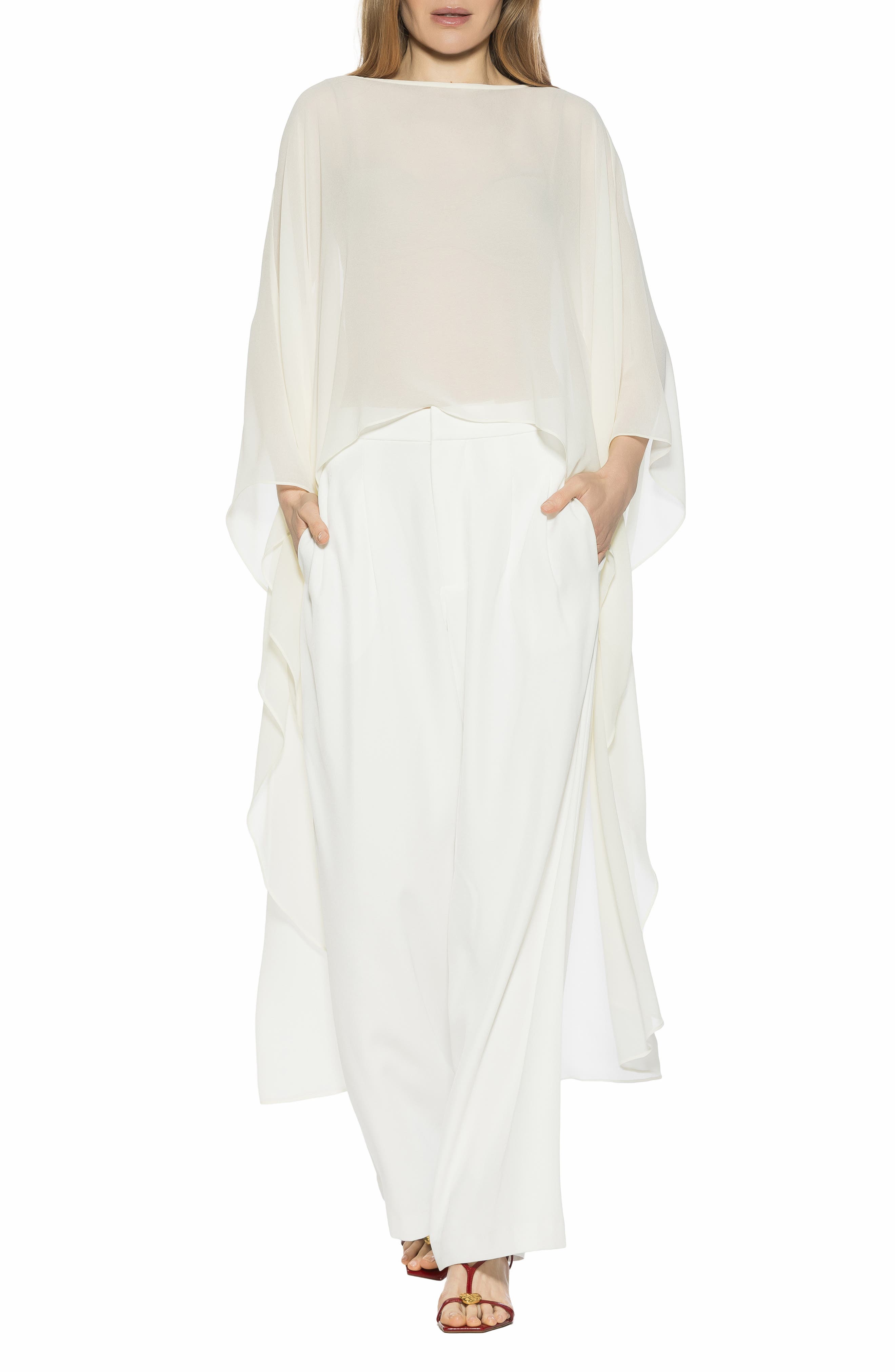 Junia Cover-Up High-Low Chiffon Top