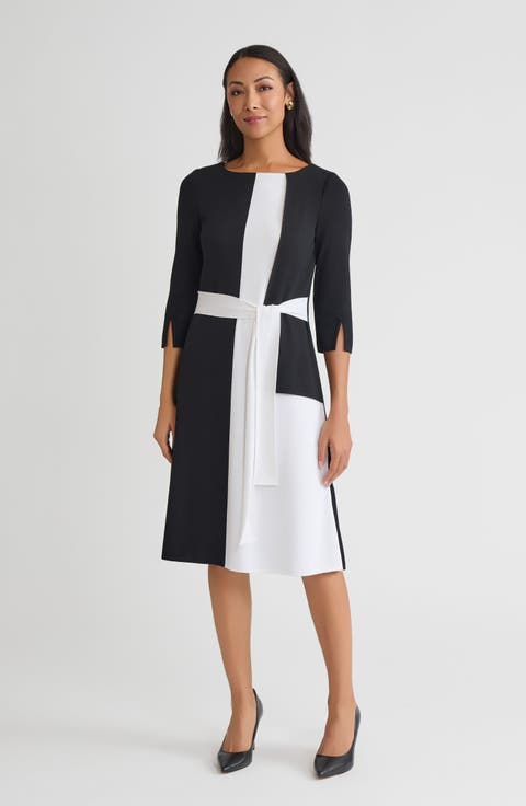 A-Line Colorblock Soft Knit Dress