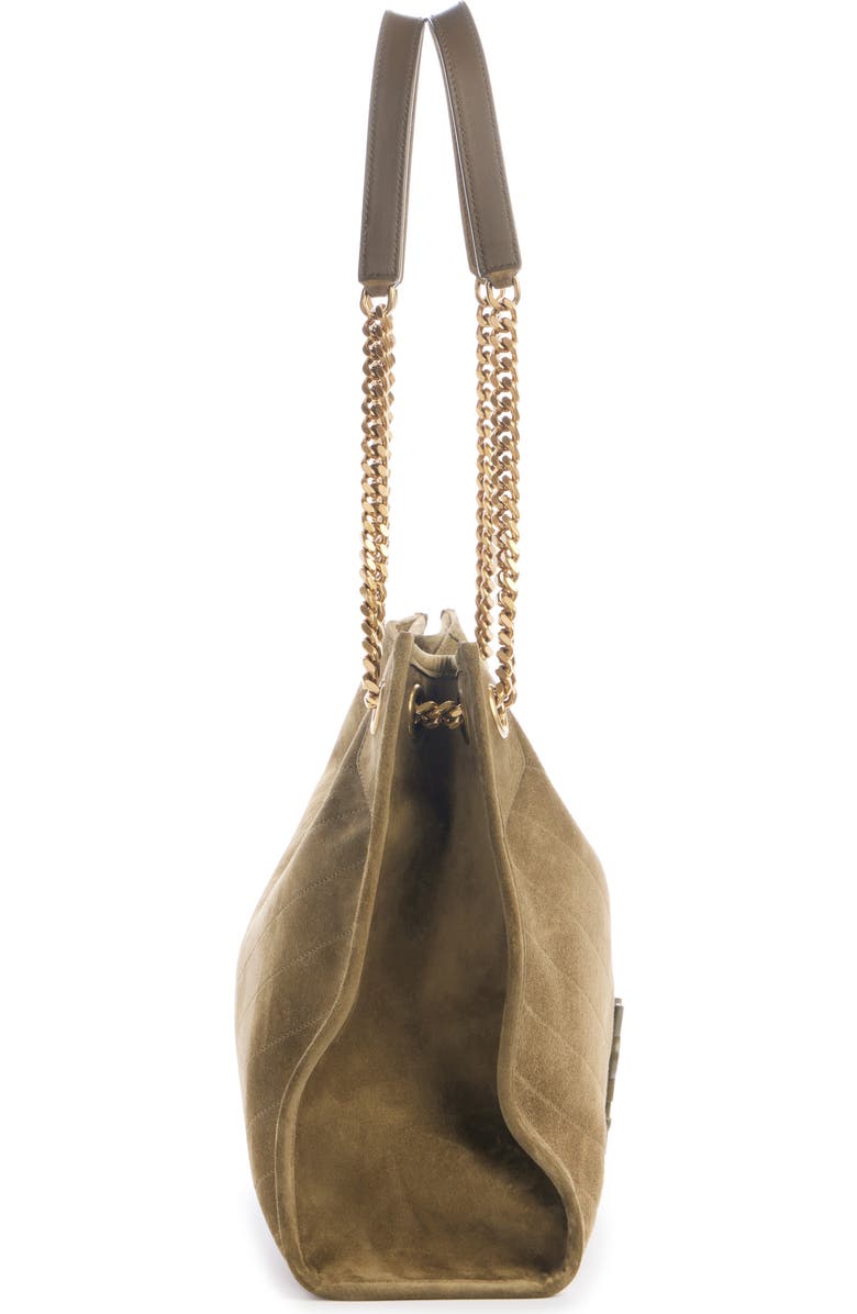 Saint Laurent Medium Cassandre Niki Matelassé Suede Tote, Alternate, color,