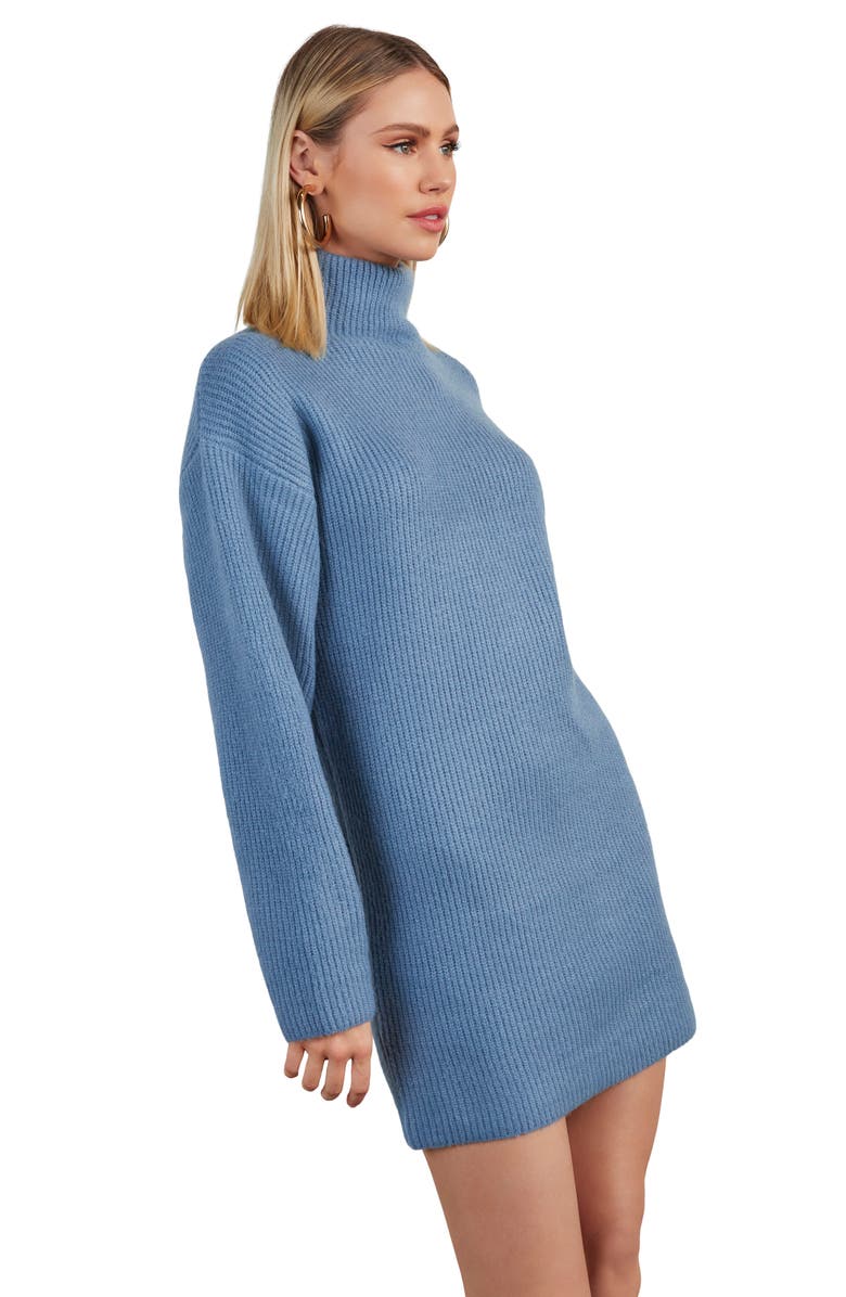 VICI Collection Uptown Girl Long Sleeve Funnel Neck Mini Sweater Dress, Alternate, color, 