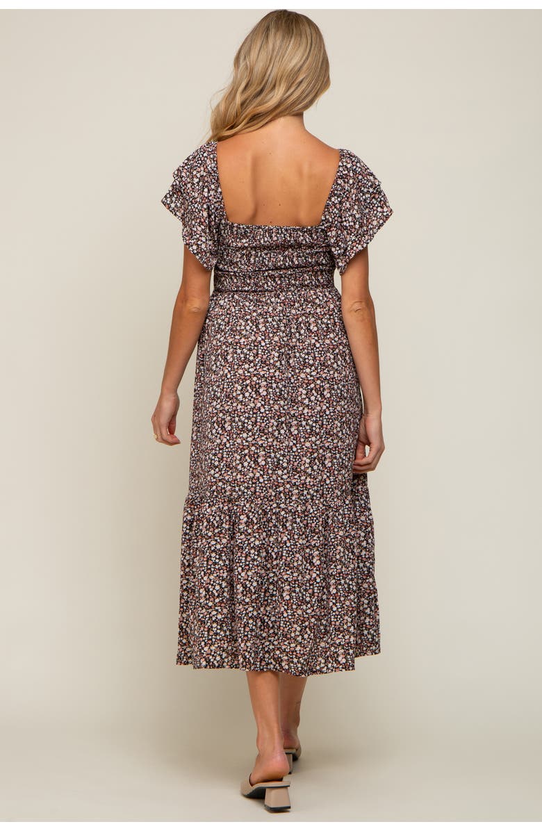 PinkBlush Floral Flutter Midi Dress, Alternate, color, Black