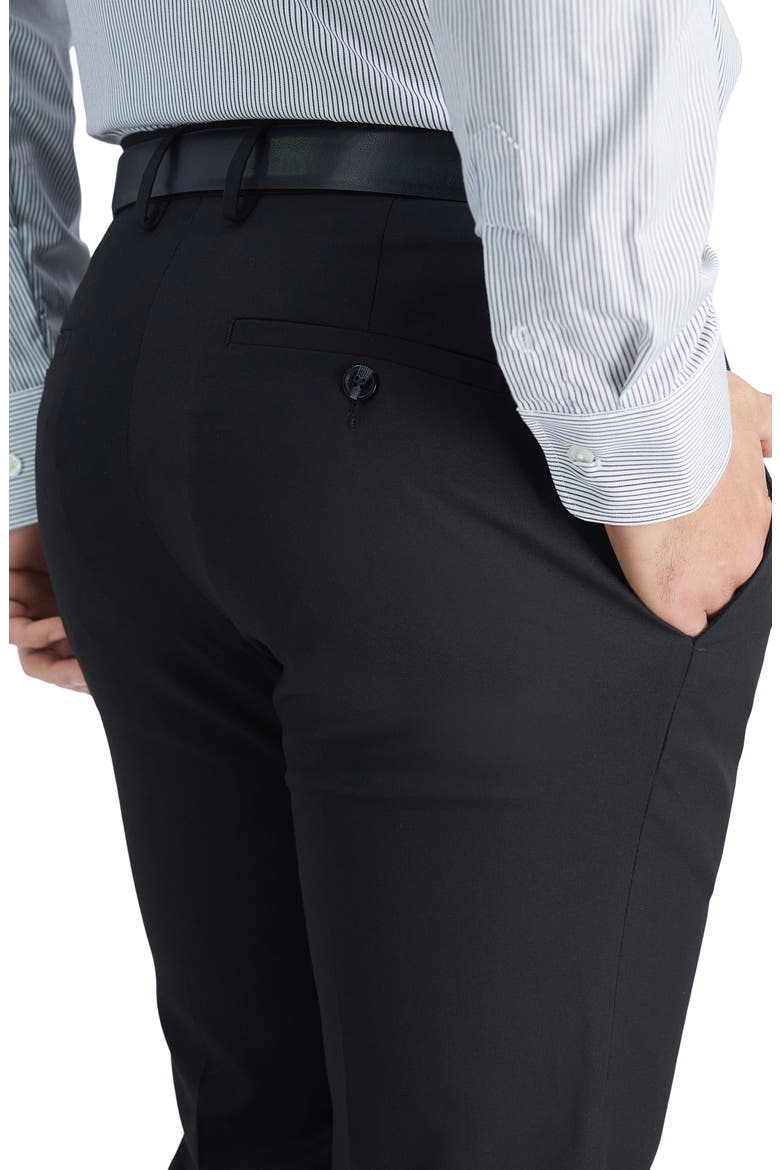 Sharkskin Slim Fit Stretch Dress Pant, Alternate, color, BLACK