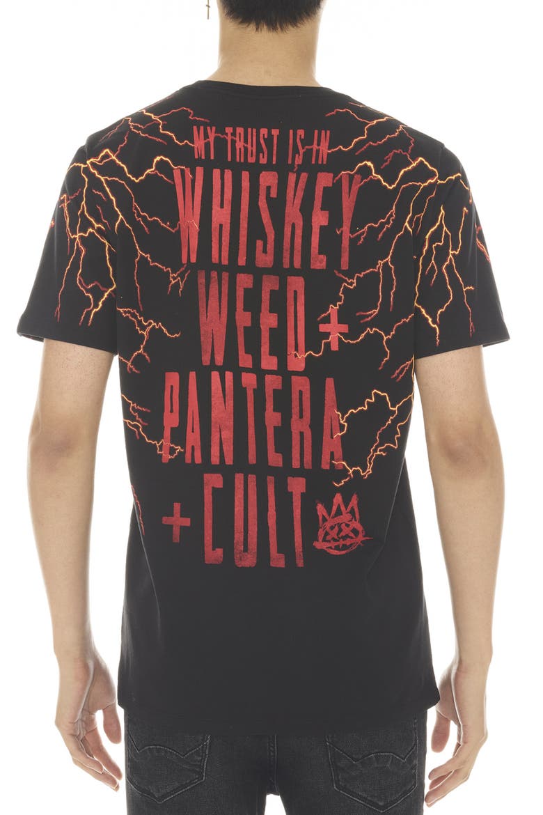 Pantera Whiskey Cotton Graphic Tee, Alternate, color, BLACK