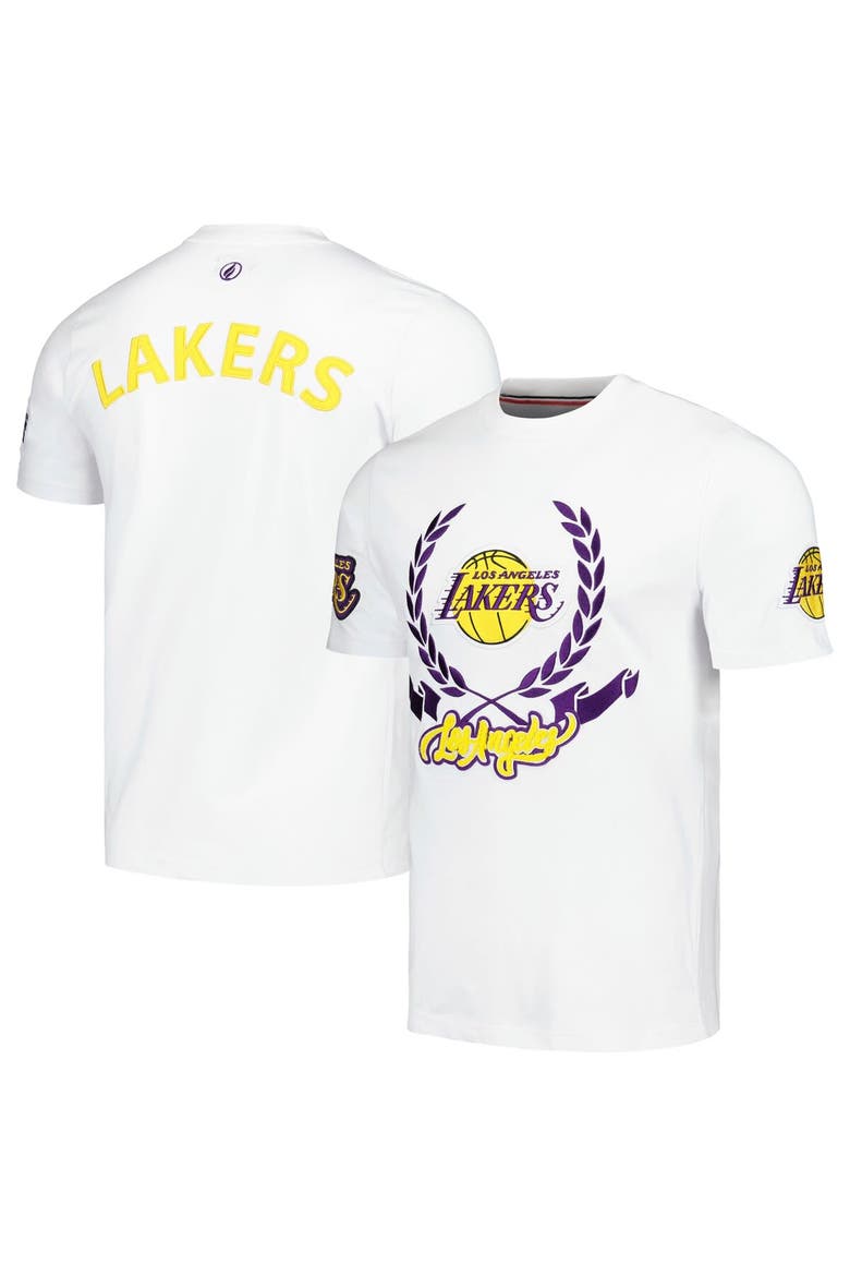 Unisex FISLL White Los Angeles Lakers Heritage Crest T-Shirt, Main, color, White