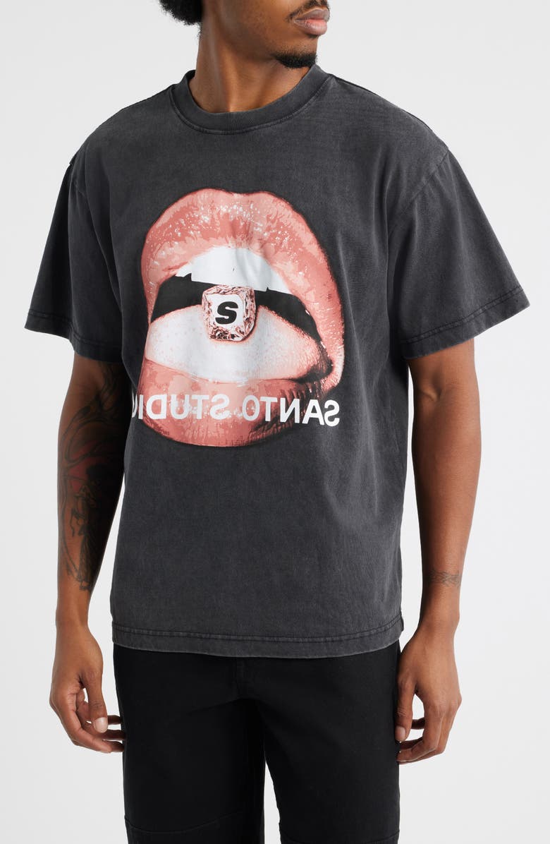 SANTO STUDIO Cube Graphic T-Shirt, Main, color, Vintage Black