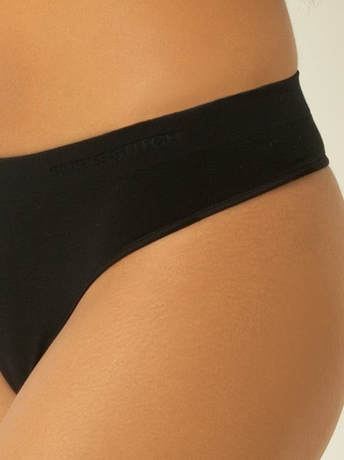 Single Stitch Seamless Modal Blend Thong 5-pack In Black
