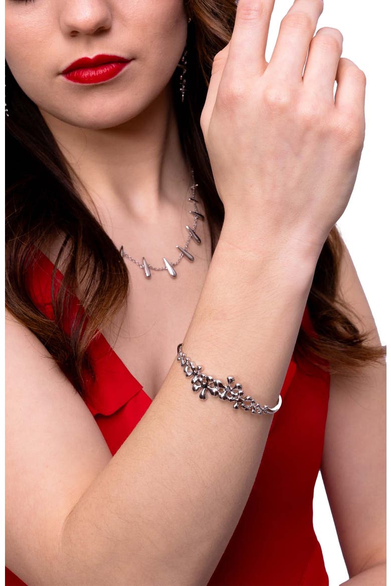 Splash Cuff Bangle, Alternate, color, Sterling Silver