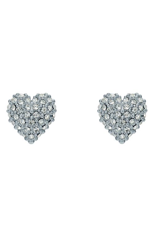 Ted Baker Adoraa Pavé Crystal Sweetheart Stud Earrings In Silver Tone/clear Crystal