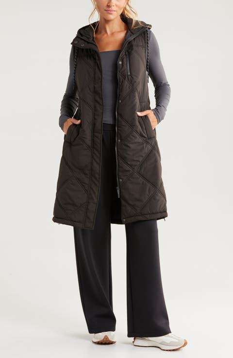 Long Hooded Puffer Vest
