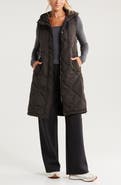 Zella Long Hooded Puffer Vest