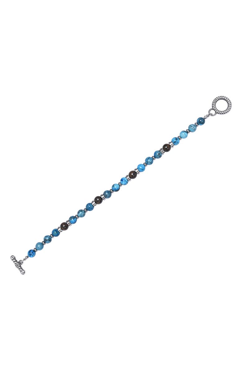 EYE CANDY LOS ANGELES Men's Sebastian Agate Beaded Bracelet, Alternate, color, Teal