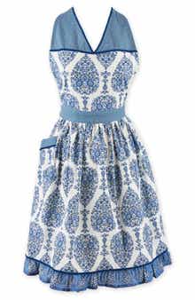 Design Imports Blue Ophelia Surplice Apron