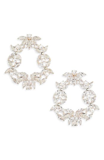 Tasha Cz Cluster Open Circle Earrings In Metallic
