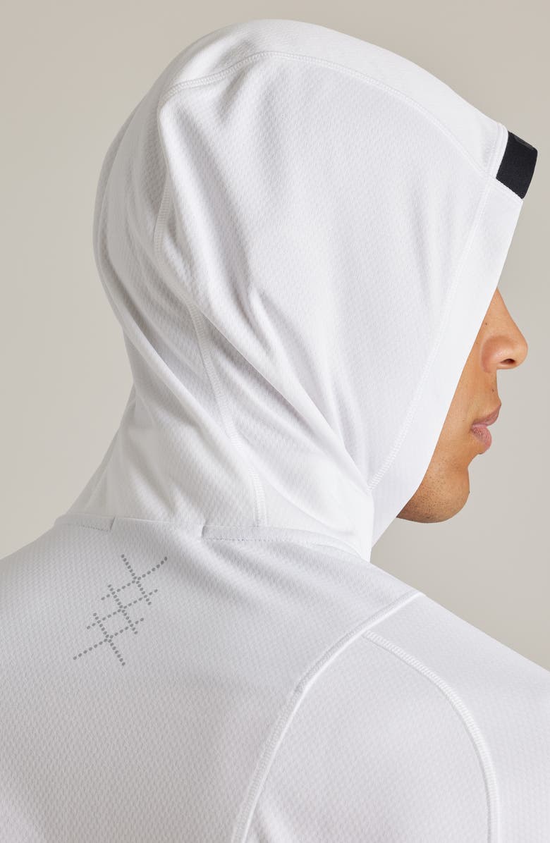 Rhone Clubhouse Performance Quarter Zip Hoodie, Alternate, color, Bright White