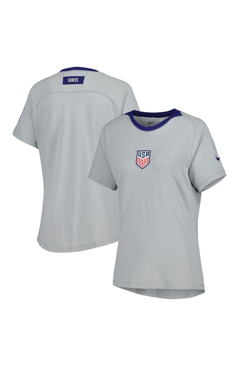 Nike Women's Nike Gray USMNT Travel Raglan T-Shirt, Main, color, Gray