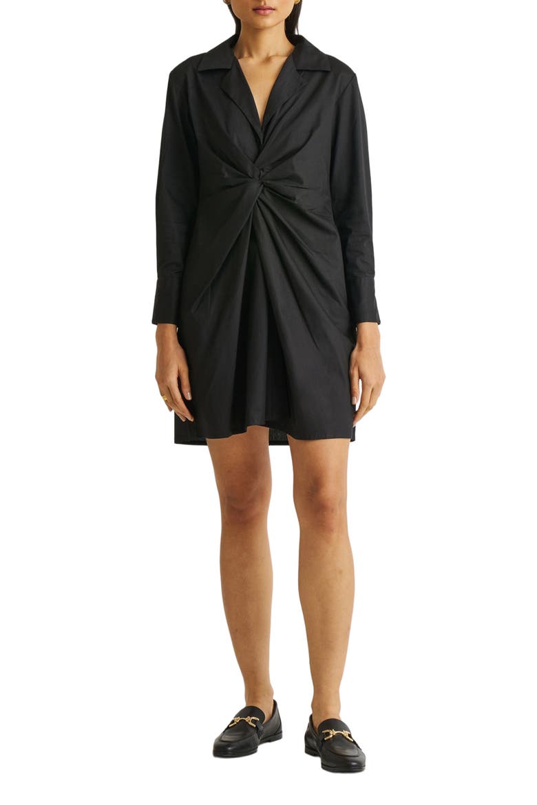 Front Twist Dress, Main, color, Solid Black
