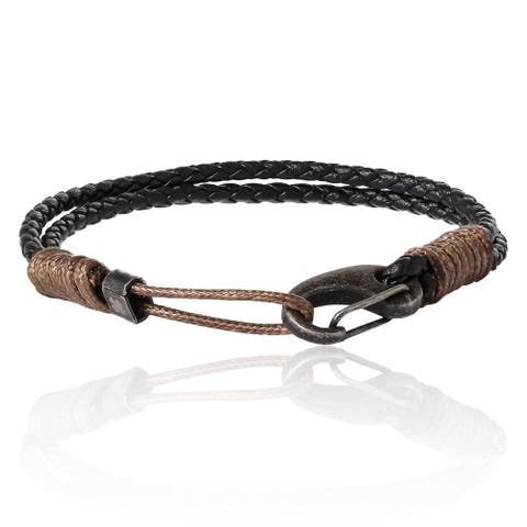Braided Leather Adjustable Bracelet