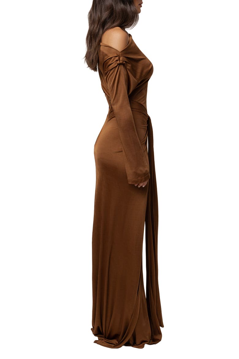 Draped Perfection Maxi Dress, Alternate, color, Tan